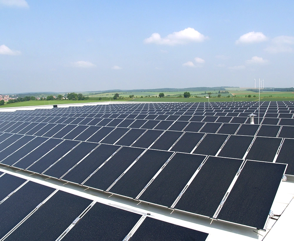 Bâtiment de l’entreprise au coucher du soleil