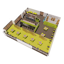 Intusonic Anwendungsbeispiel Kleines/mittelgroßes Restaurant