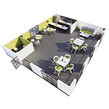 Intusonic Anwendungsbeispiel kleines Cafe