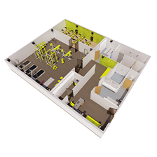 Intusonic Anwendungsbeispiel Fitnessstudio