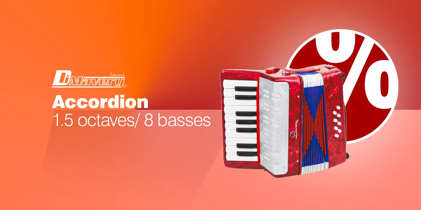 DIMAVERY Akkordeon 1 1/2 Oktaven/8 Bässe