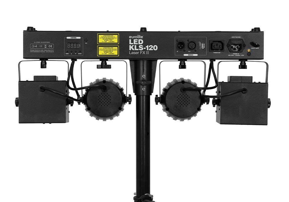 EUROLITE LED KLS-120 Laser FX II Kompakt-Lichtset Anschlüsse